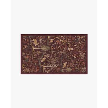Wilder Burgundy Multicolour Flatwoven Rug - 90 x 150 cm - Rug + Pad System