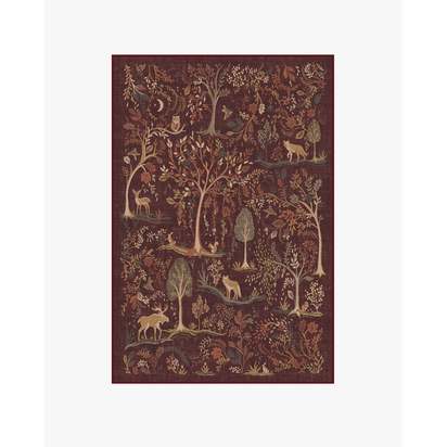 Wilder Burgundy Multicolour Flatwoven Rug - 120 x 185 cm - Rug + Pad System