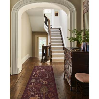 Wilder Burgundy Multicolour Flatwoven Rug - 120 x 185 cm - Rug + Pad System