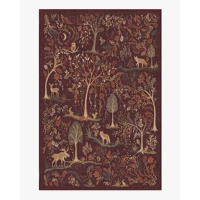 Wilder Burgundy Multicolour Flatwoven Rug - 185 x 275 cm - Rug + Pad System