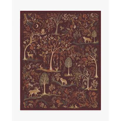 Wilder Burgundy Multicolour Flatwoven Rug - 245 x 305 cm - Rug + Pad System