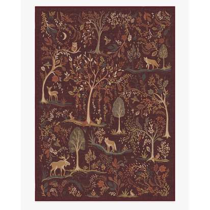 Wilder Burgundy Multicolour Flatwoven Rug - 305 x 425 cm - Rug + Pad System
