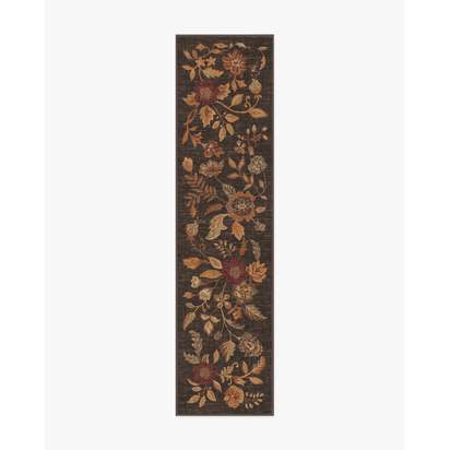 Anonna Dark Wood Flatwoven Rug - 75 x 305 cm - Rug + Pad System