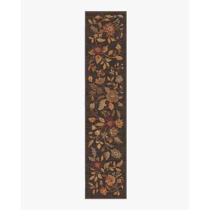 Anonna Dark Wood Flatwoven Rug - 75 x 365 cm - Rug + Pad System