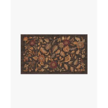 Anonna Dark Wood Flatwoven Rug - 90 x 150 cm - Rug + Pad System