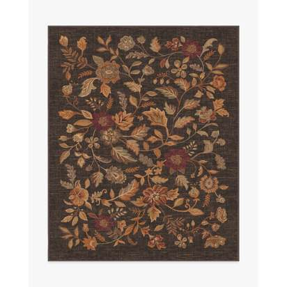 Anonna Dark Wood Flatwoven Rug - 245 x 305 cm - Rug + Pad System