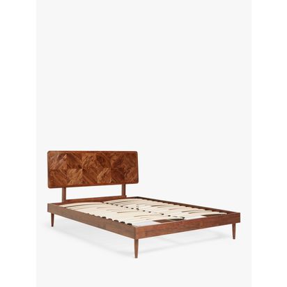 John Lewis + Swoon Franklin Bed Frame, King Size, Dark Brown Acacia | H105 x W157.6 x D210.8cm