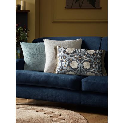 William Morris At Home Pimpernel Rectangular Cushion, Ink Ink Blue | L60 x W40cm