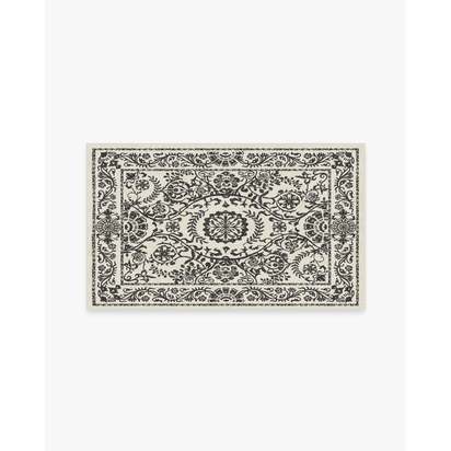 Delphina Black & White Flatwoven Rug - 90 x 150 cm - Rug + Pad System