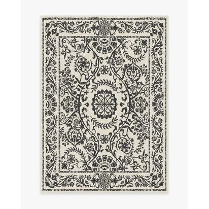 Delphina Black & White Flatwoven Rug - 150 x 215 cm - Rug + Pad System