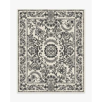 Delphina Black & White Flatwoven Rug - 245 x 305 cm - Rug + Pad System
