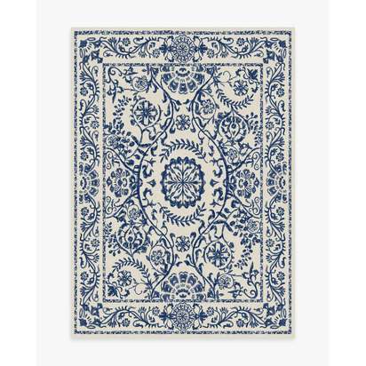 Delphina Delft Blue Flatwoven Rug - 150 x 215 cm - Rug + Pad System