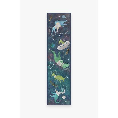 Dinosaurs in Space Flatwoven Rug - 75 x 305 cm - Rug + Pad System