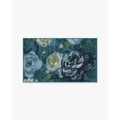 Camellia Midnight Flatwoven Rug - 90 x 150 cm - Rug + Pad System
