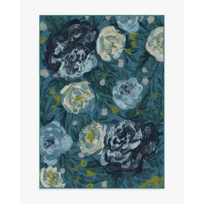 Camellia Midnight Flatwoven Rug - 150 x 215 cm - Rug + Pad System