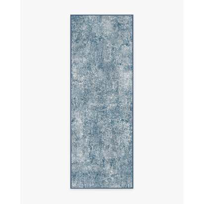 Serenata Slate Blue Flatwoven Rug - 75 x 215 cm - Rug + Pad System