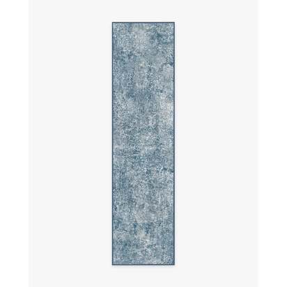 Serenata Slate Blue Flatwoven Rug - 75 x 305 cm - Rug + Pad System