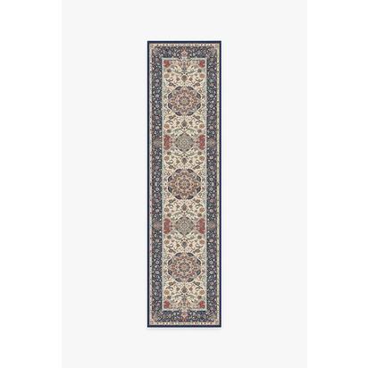 Sima Royal Blue Flatwoven Rug - 75 x 305 cm - Rug + Pad System