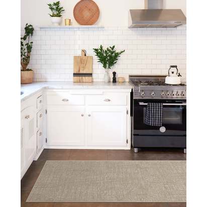 Crosshatch Natural Flatwoven Rug - 90 x 150 cm - Rug + Pad System