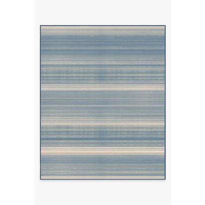 Coastal Linear Stripe Slate Flatwoven Rug - 245 x 305 cm - Rug + Pad System