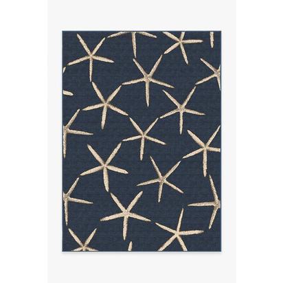 Starfish Navy Flatwoven Rug - 150 x 215 cm - Rug + Pad System