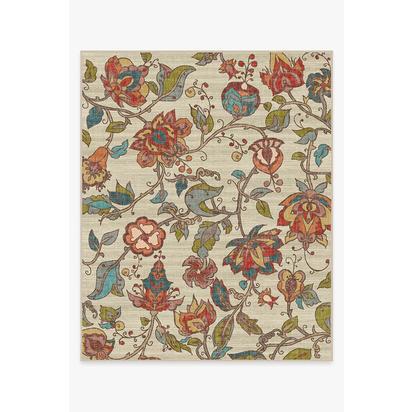 Frida Floral Natural Flatwoven Rug - 245 x 305 cm - Rug + Pad System