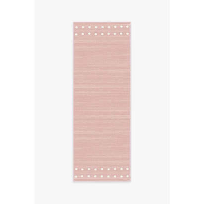 Dot Border Pink Flatwoven Rug - 75 x 215 cm - Rug + Pad System
