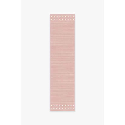 Dot Border Pink Flatwoven Rug - 75 x 305 cm - Rug + Pad System