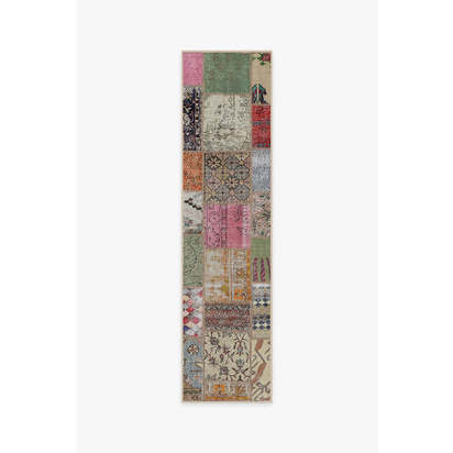 Patchwork Boho Flatwoven Rug - 75 x 305 cm - Rug + Pad System