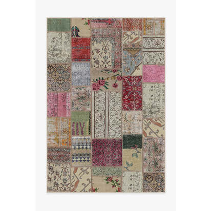 Patchwork Boho Flatwoven Rug - 185 x 275 cm - Rug + Pad System