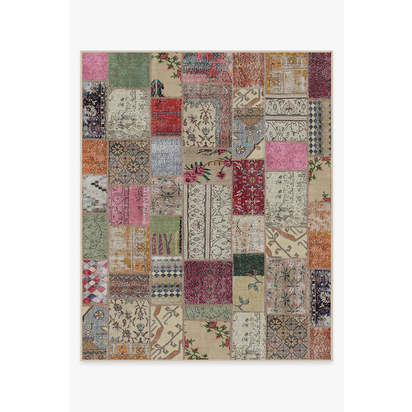 Patchwork Boho Flatwoven Rug - 245 x 305 cm - Rug + Pad System