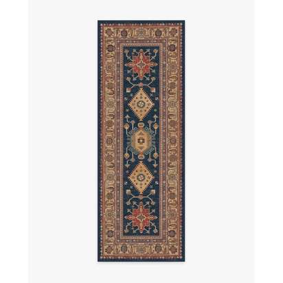 Cambria Sapphire Flatwoven Rug - 75 x 215 cm - Rug + Pad System