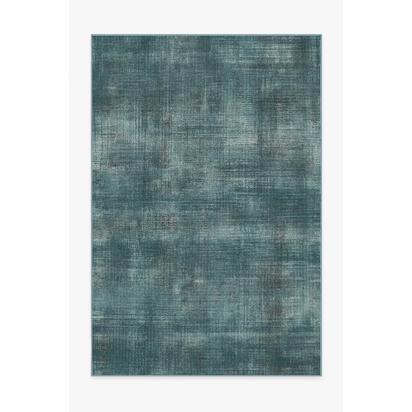 Sudaria Solid Teal Blue Flatwoven Rug - 185 x 275 cm - Rug + Pad System