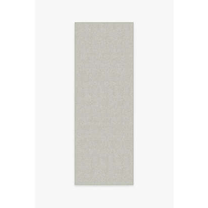 Heathered Solid Dove Grey Flatwoven Rug - 75 x 215 cm - Rug + Pad System