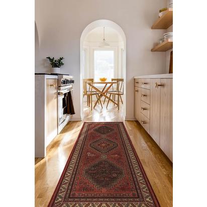 Zareen Scarlet Red Flatwoven Rug - 75 x 215 cm - Rug + Pad System