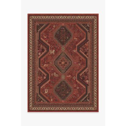 Zareen Scarlet Red Flatwoven Rug - 150 x 215 cm - Rug + Pad System