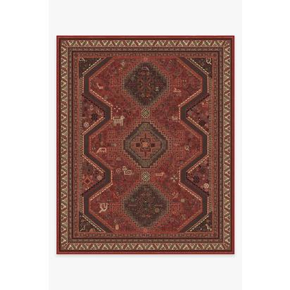 Zareen Scarlet Red Flatwoven Rug - 245 x 305 cm - Rug + Pad System