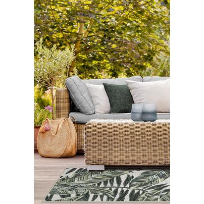 Filifera Palm Green Outdoor Rug - 150 x 215 cm - Rug + Pad System