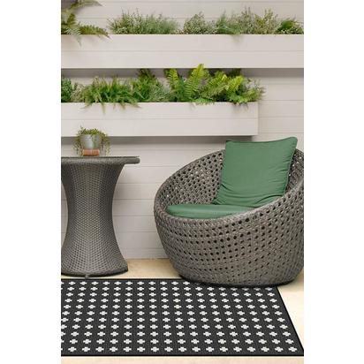 Adde Black Outdoor Rug - 75 x 215 cm - Rug + Pad System