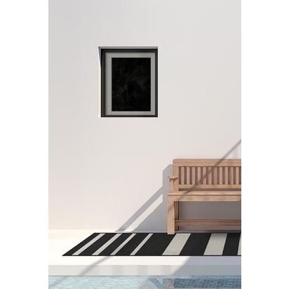 Sailmaker Stripe Black Outdoor Rug - 245 x 305 cm - Rug + Pad System