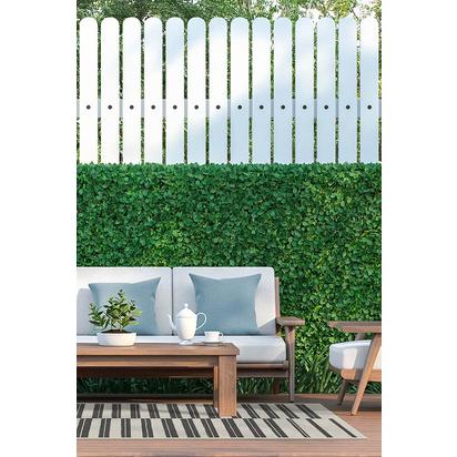 Offset Stripe Black Outdoor Rug - 150 x 215 cm - Rug + Pad System