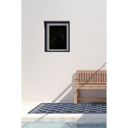 Cleo Trellis Royal Blue Outdoor Rug - 75 x 305 cm - Rug + Pad System
