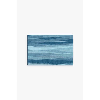 Meridian Blue Flatwoven Rug - 60 x 90 cm - Rug + Pad System