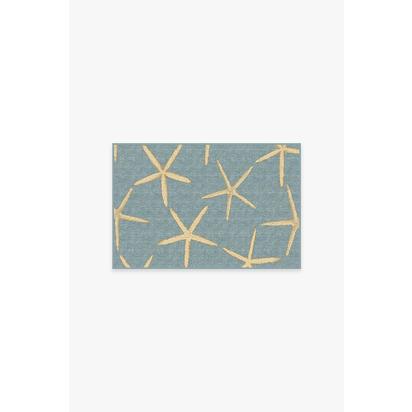 Starfish Pale Blue Flatwoven Rug - 60 x 90 cm - Rug + Pad System