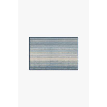 Coastal Linear Stripe Slate Flatwoven Rug - 60 x 90 cm - Rug + Pad System