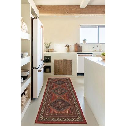 Mandalore Scarlet Red Flatwoven Rug - 90 x 150 cm - Rug + Pad System