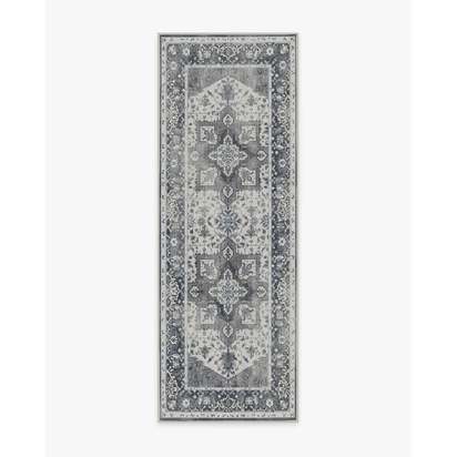 Kira Stone Blue Flatwoven Rug - 75 x 215 cm - Rug + Pad System