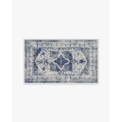 Kira Delft Blue Flatwoven Rug - 90 x 150 cm - Rug + Pad System