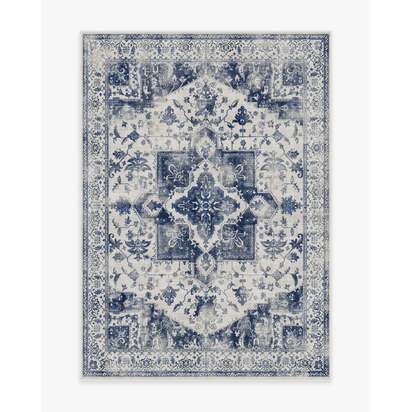 Kira Delft Blue Flatwoven Rug - 150 x 215 cm - Rug + Pad System
