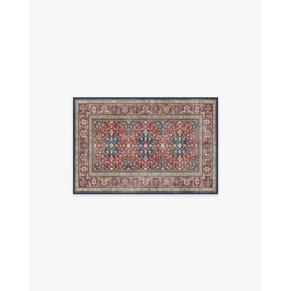 Alessia Royal Red Flatwoven Rug - 60 x 90 cm - Rug + Pad System